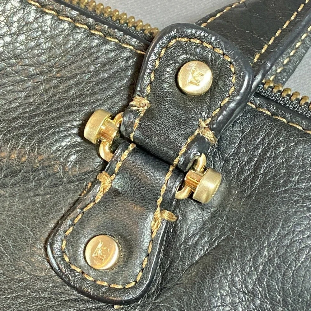 Liz Claiborne Business Class Brown Leather Brief Case Tote Bag